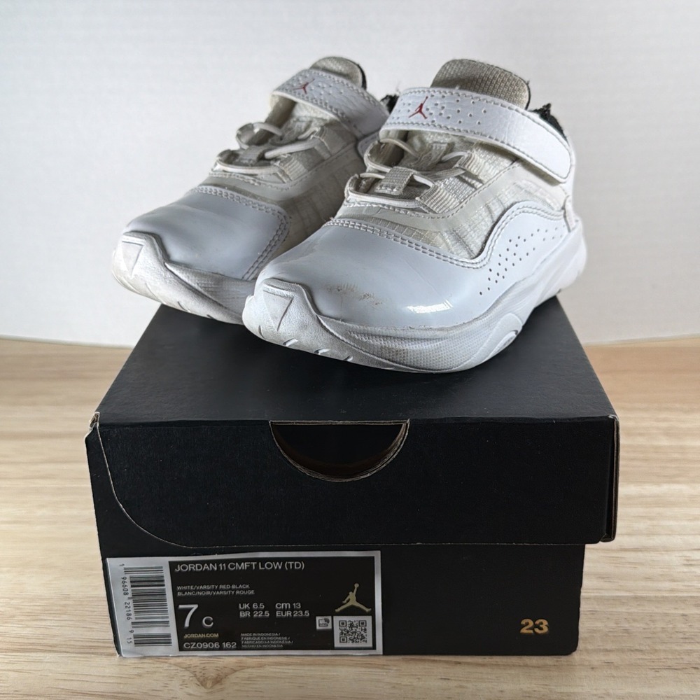 Jordan 11 Retro Low Kids Toddler Black White Pre Owned Size 7C With Original Box